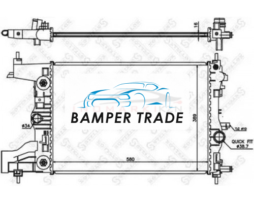 Купить Радиатор охлаждение двигателя STELLOX 1026034SX на Opel Astra J (2009–2012) в Казани