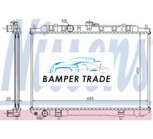 Радиатор двигателя NISSENS 68705A на Nissan X-Trail I (2000–2007)
