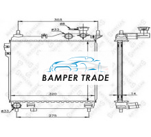 Радиатор охлаждение двигателя STELLOX 1025312SX на Hyundai Getz I (2002–2005)
