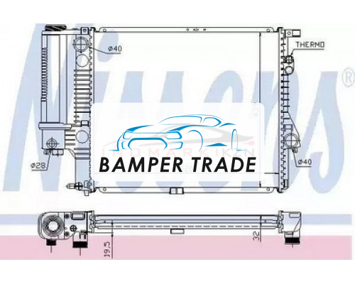 Заказать Радиатор двигателя NISSENS 60607A на BMW 5er IV (E39) (1995–2000) в Казани