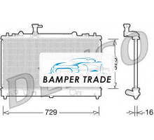 Радиатор охлаждение двигателя DENSO DRM44028 на Mazda 6 I (GG) (2002–2005)