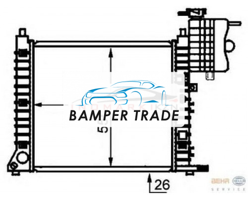 Заказать Радиатор MB VITO 2.0-2.8 2.0D 2.2D 96-05 на Mercedes-Benz Vito I (W638) (1996–2003) в Казани