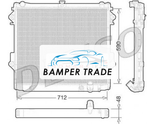 Заказать Радиатор охлаждение двигателя DENSO DRM50074 на Toyota Land Cruiser 200 Series (2007–2012) в Казани