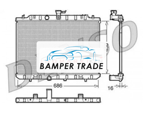 Купить Радиатор охлаждение двигателя DENSO DRM46006 на Nissan X-Trail II (2007–2011) в Казани