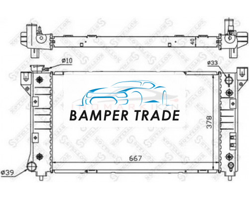 Купить Радиатор охлаждение двигателя STELLOX 1025618SX на Chrysler Town &amp; Country III (1995–2000) в Казани