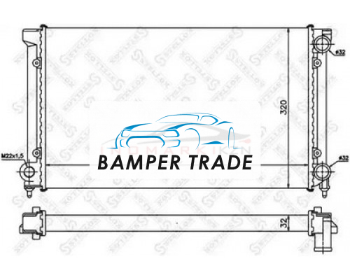 Заказать Радиатор охлаждение двигателя STELLOX 1025003SX на Volkswagen Passat B3 (1988–1997) в Казани